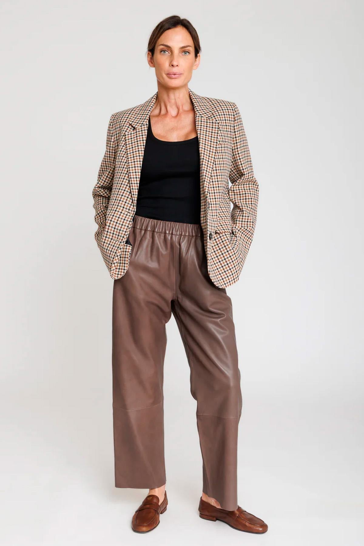 Pantalon Mujeres Serge Pariente SARAH PANT TAUPE — vista 2