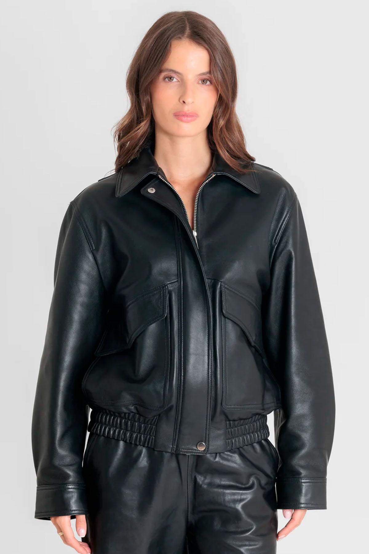 Damen Jacke Serge Pariente REYNA SHEEP BLACK — Ansicht 1