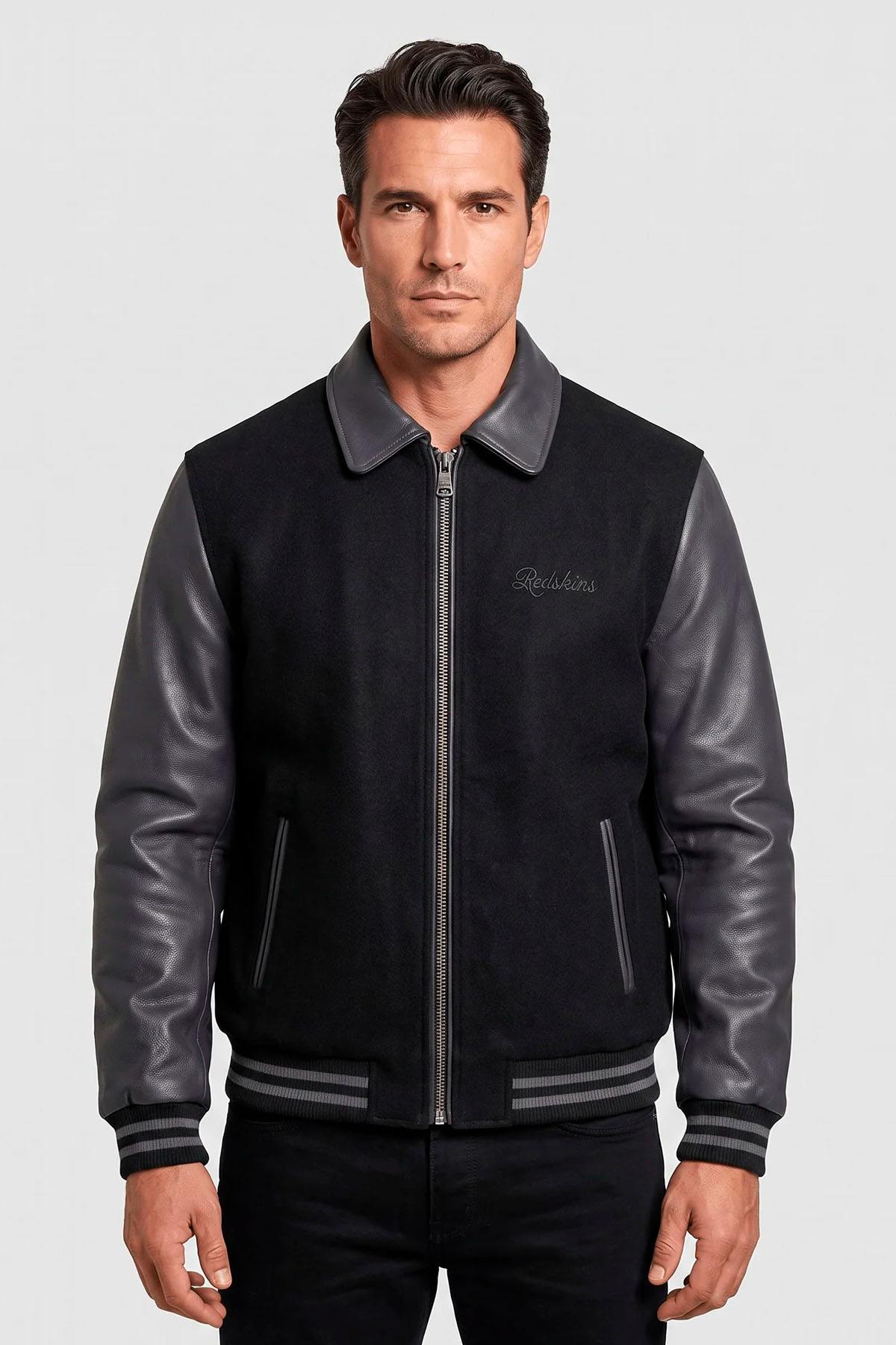 Giacche Uomo Redskins BOSTON LEAGUE BLACK - GREY — vista 2