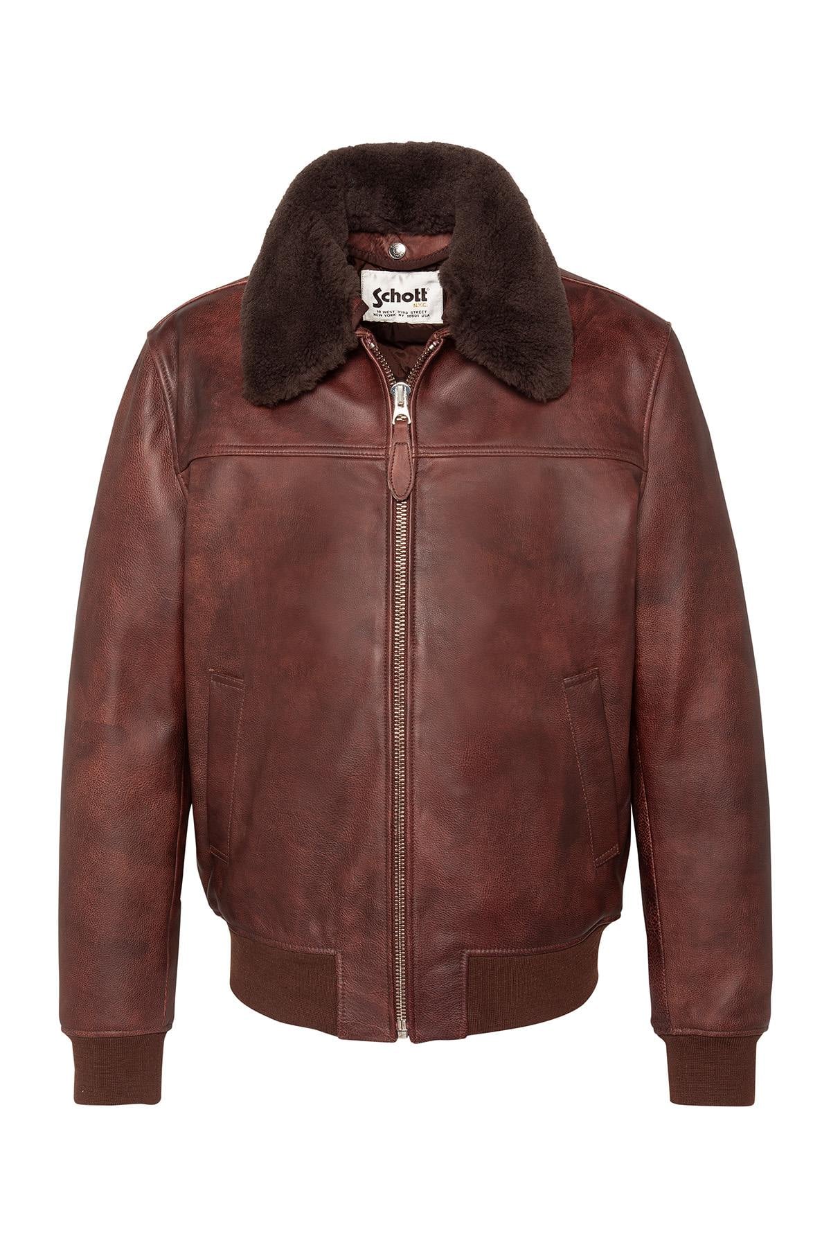 Herren Jacke Schott LCOFFICIER26 BURGUNDY — Ansicht 1