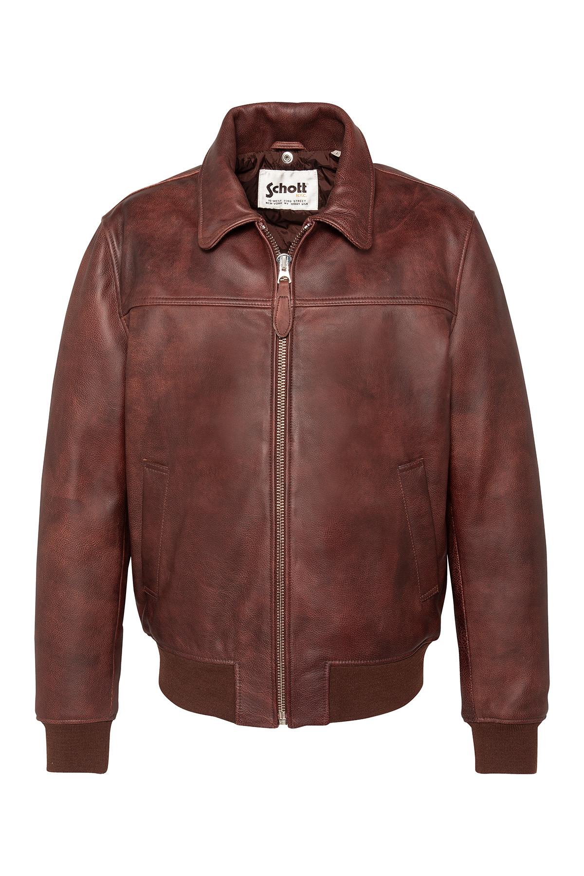 Herren Jacke Schott LCOFFICIER26 BURGUNDY — Ansicht 3
