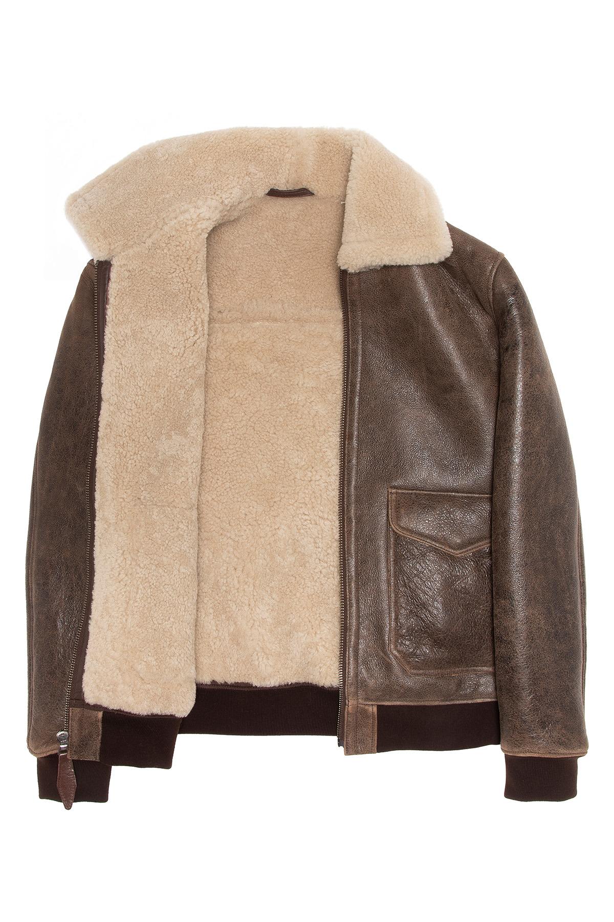 Blouson Homme Schott LCSHEEPPILOT BROWN — vue 3