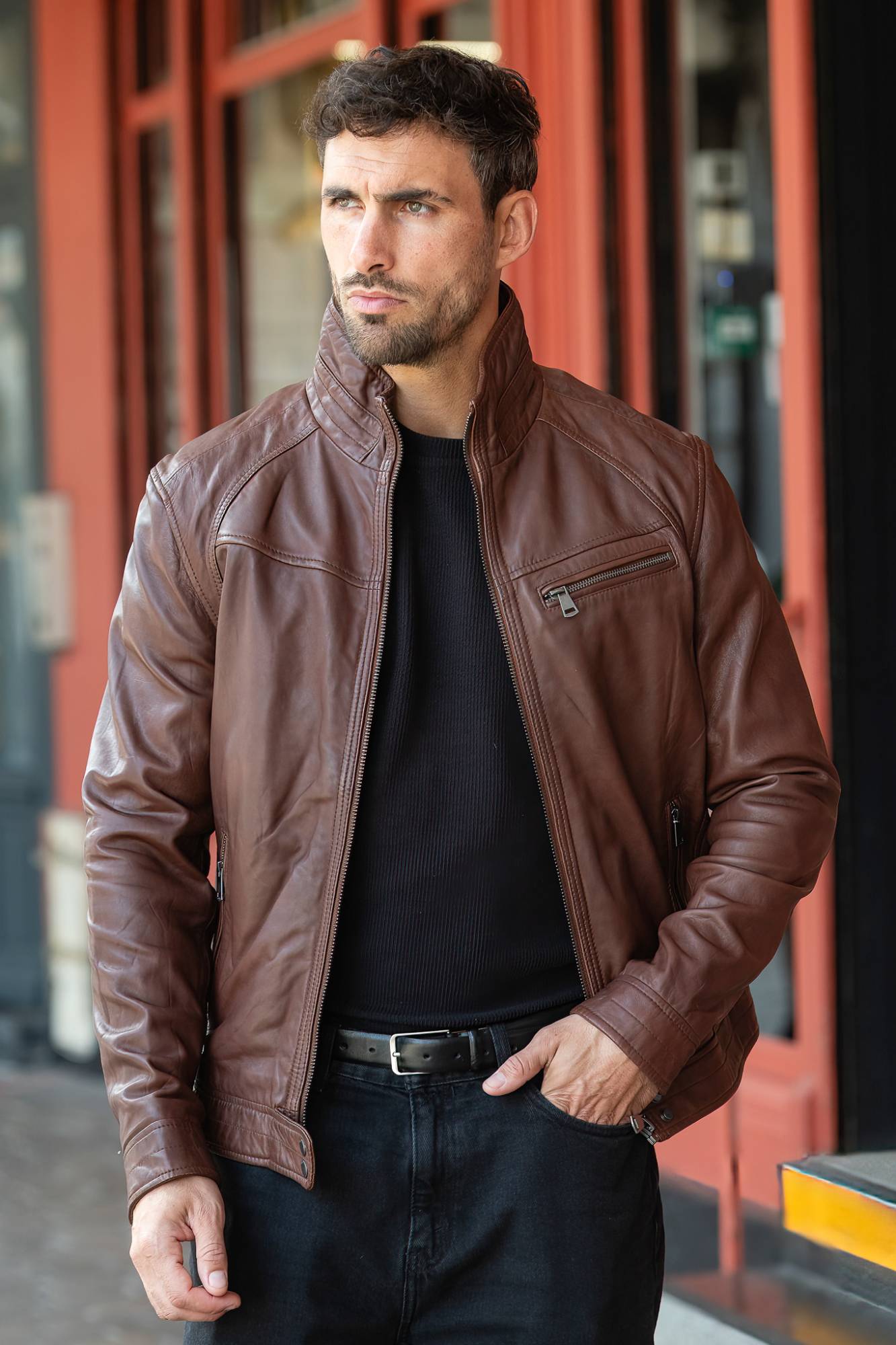 Herren Jacke Cityzen WOLF SHEEP MOCCA — Ansicht 1