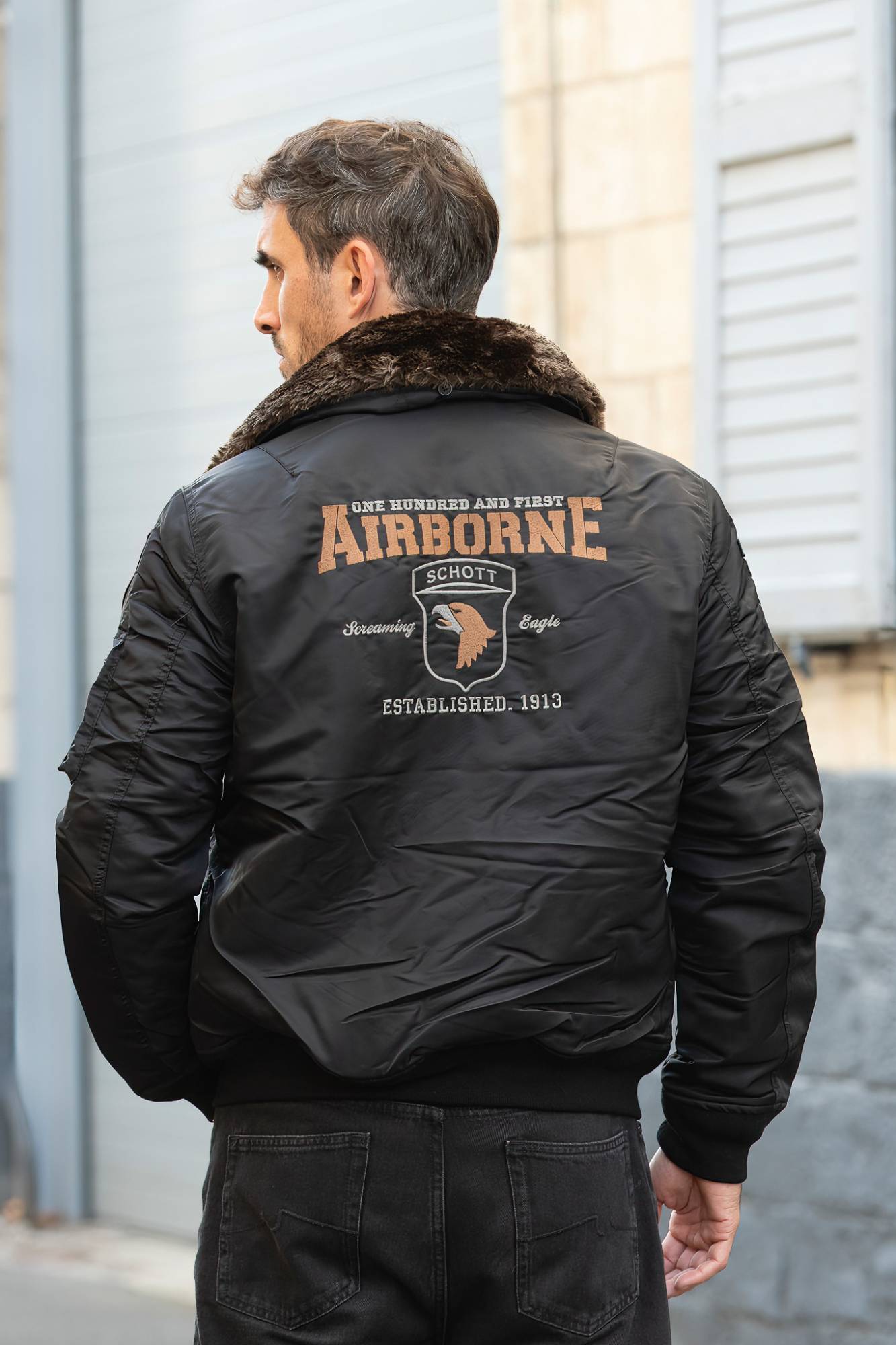 Herren Jacke Schott AIRSTON BLACK — Ansicht 3