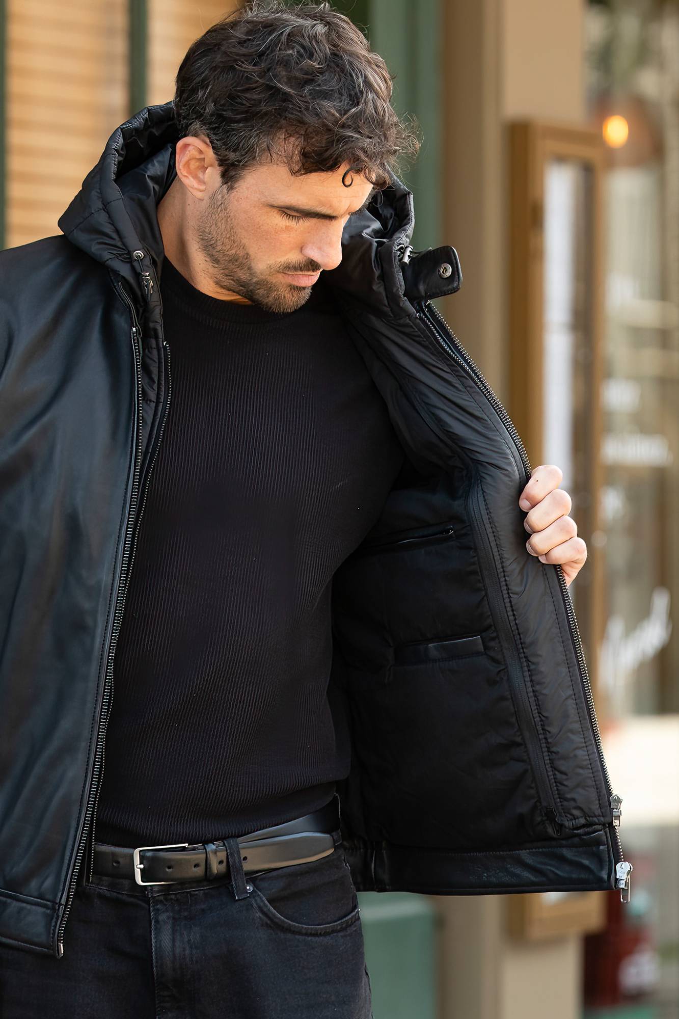 Herren - Serge Pariente RETRO HOOD NYLON BLACK — Ansicht 5