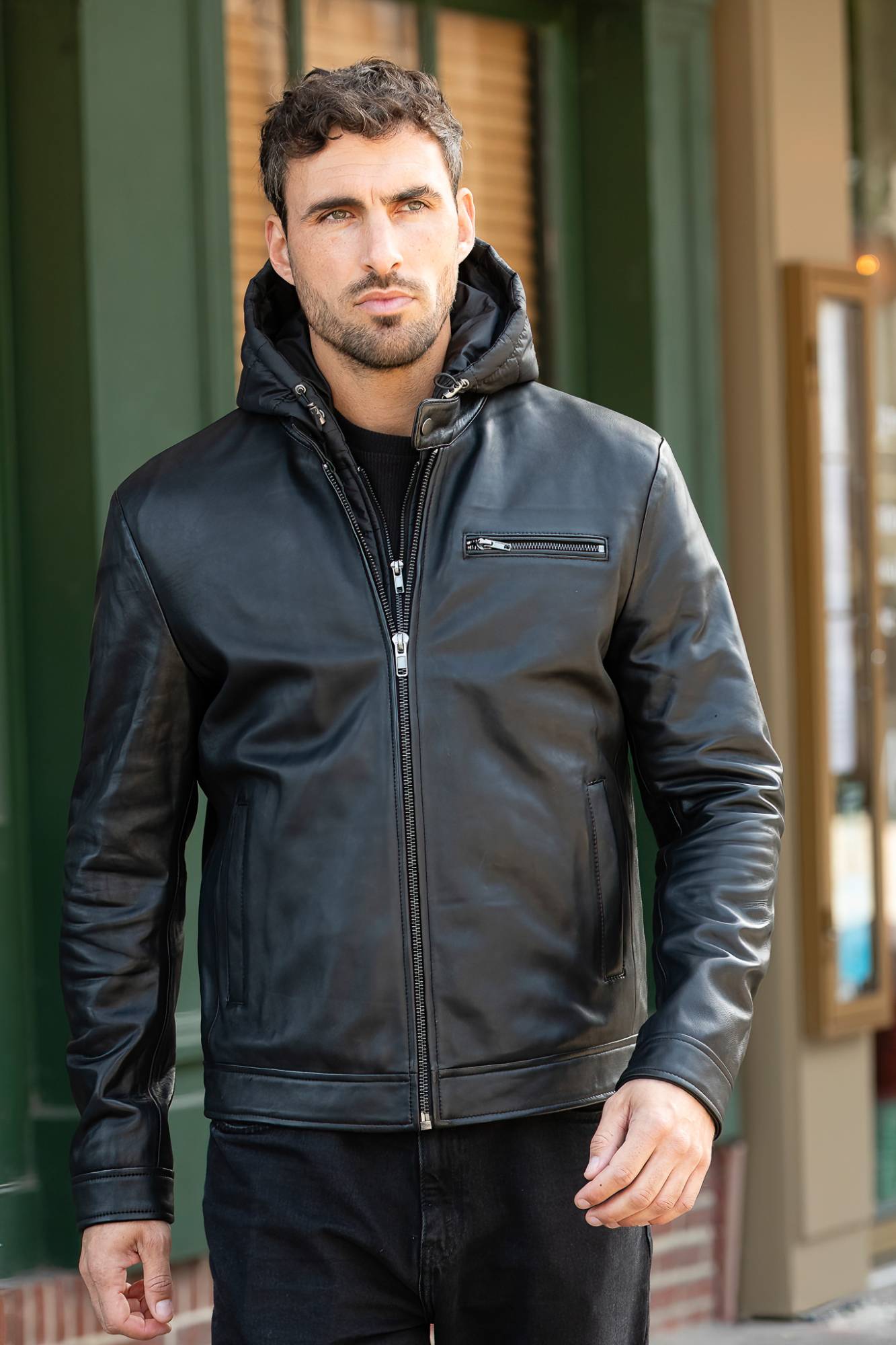 Herren - Serge Pariente RETRO HOOD NYLON BLACK — Ansicht 3