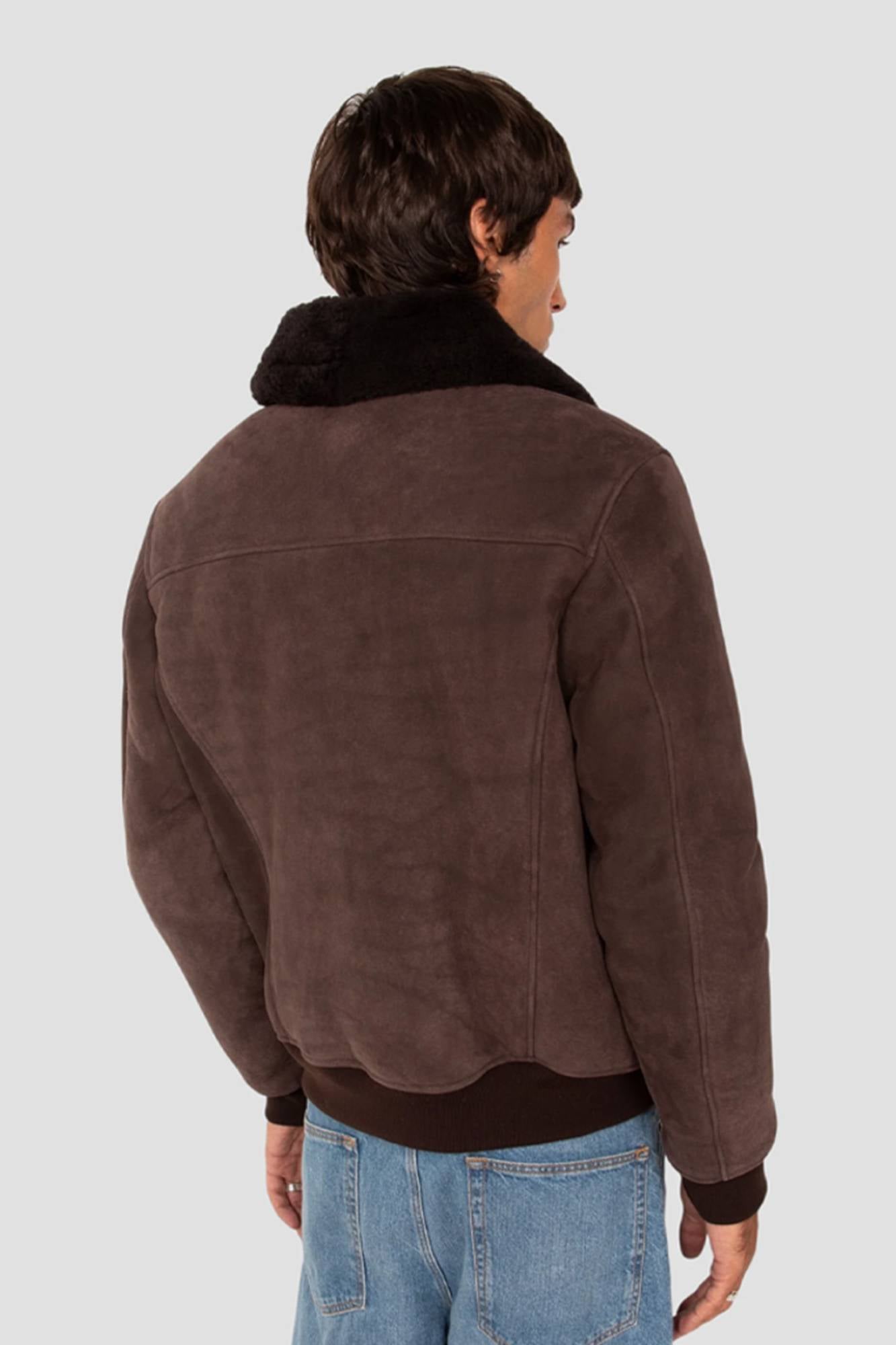  Uomo Schott LCSHEEPSUEDE BROWN — vista 3