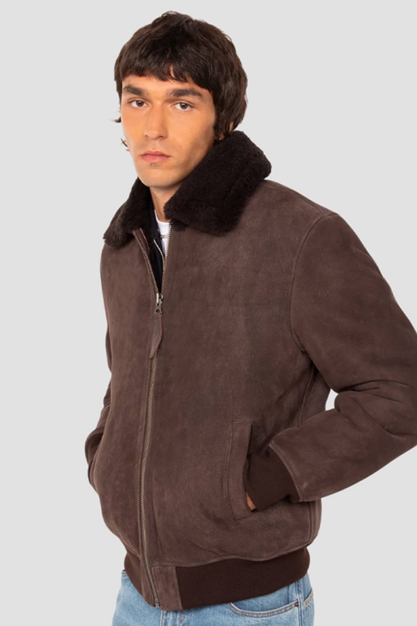  Uomo Schott LCSHEEPSUEDE BROWN — vista 2
