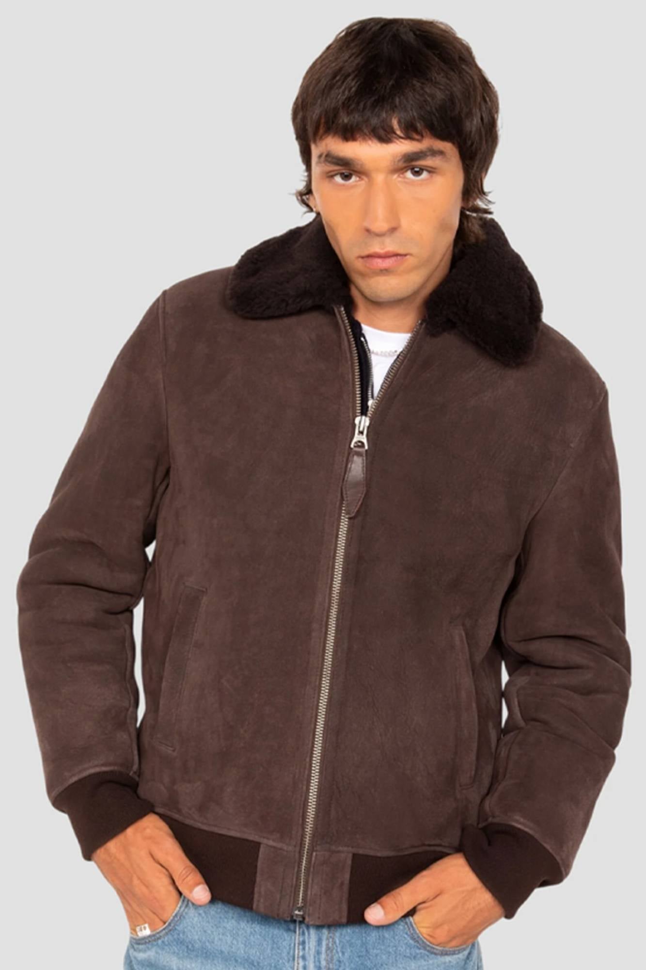  Uomo Schott LCSHEEPSUEDE BROWN — vista 1