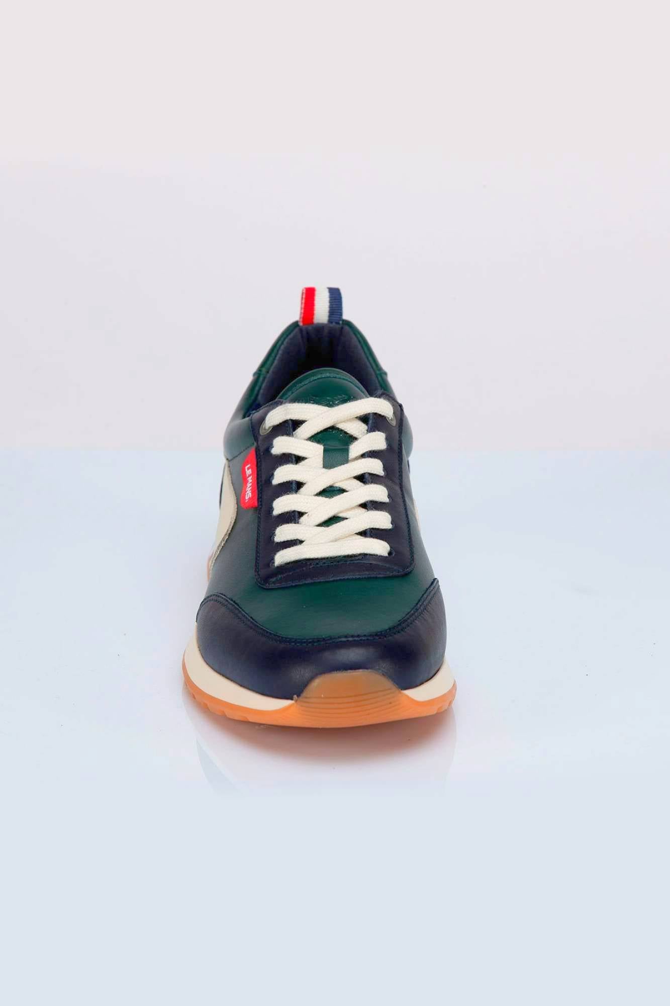 Herren Ledersneakers 24h Le Mans HUNAUDIERE VERT — Ansicht 3