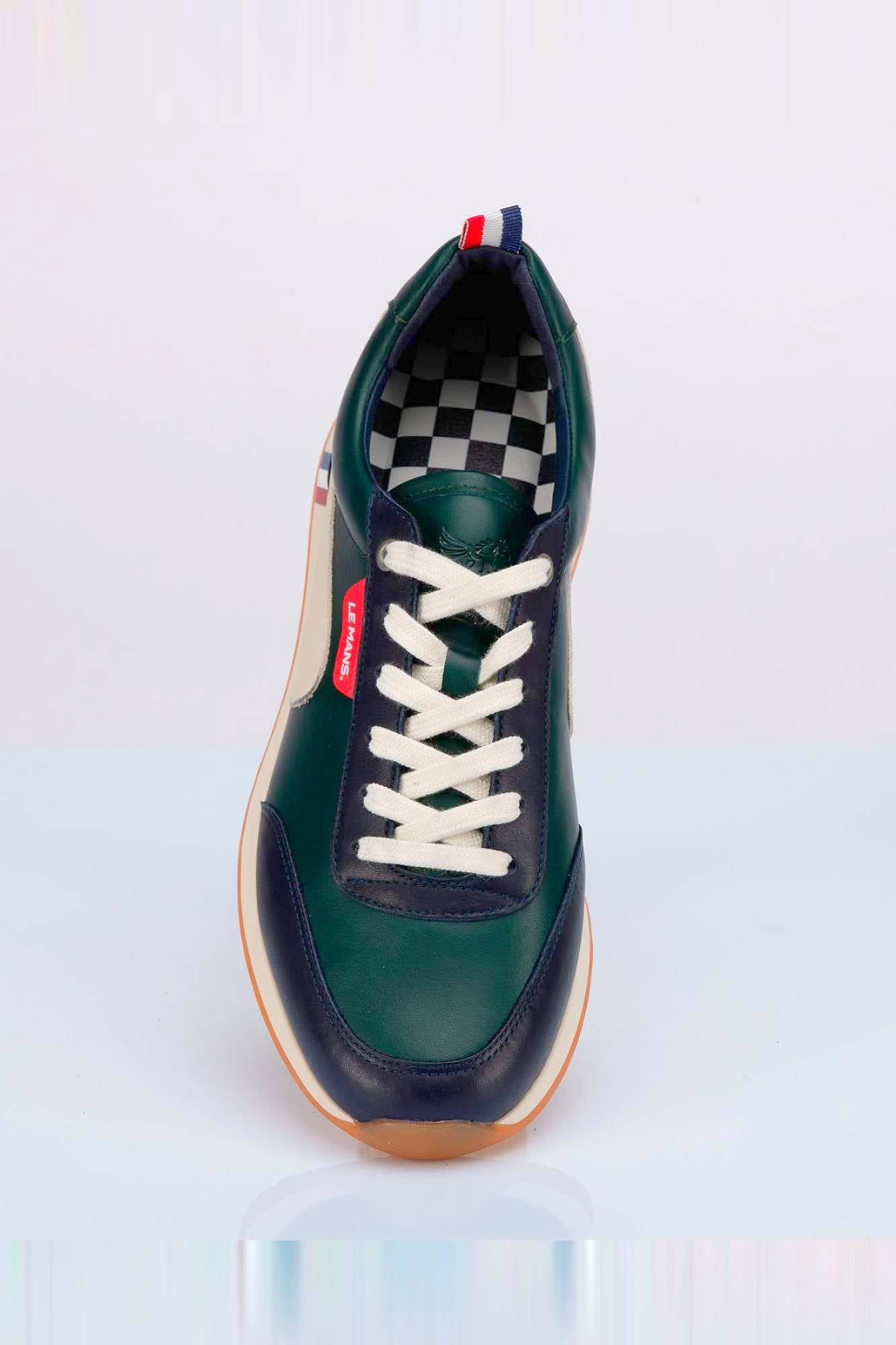 Herren Ledersneakers 24h Le Mans HUNAUDIERE VERT — Ansicht 4