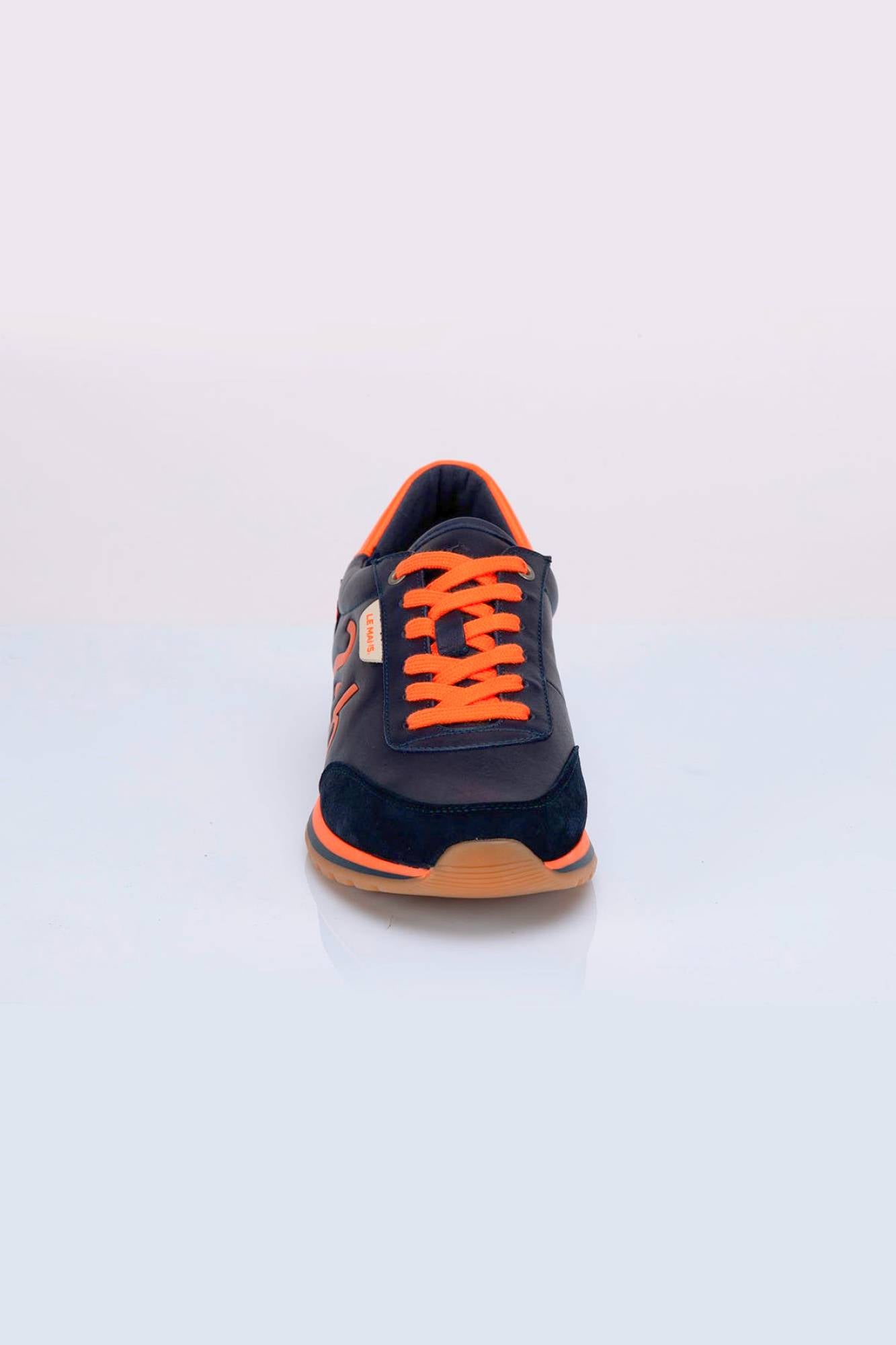 Herren Ledersneakers 24h Le Mans "24H" NAVY / ORANGE — Ansicht 2