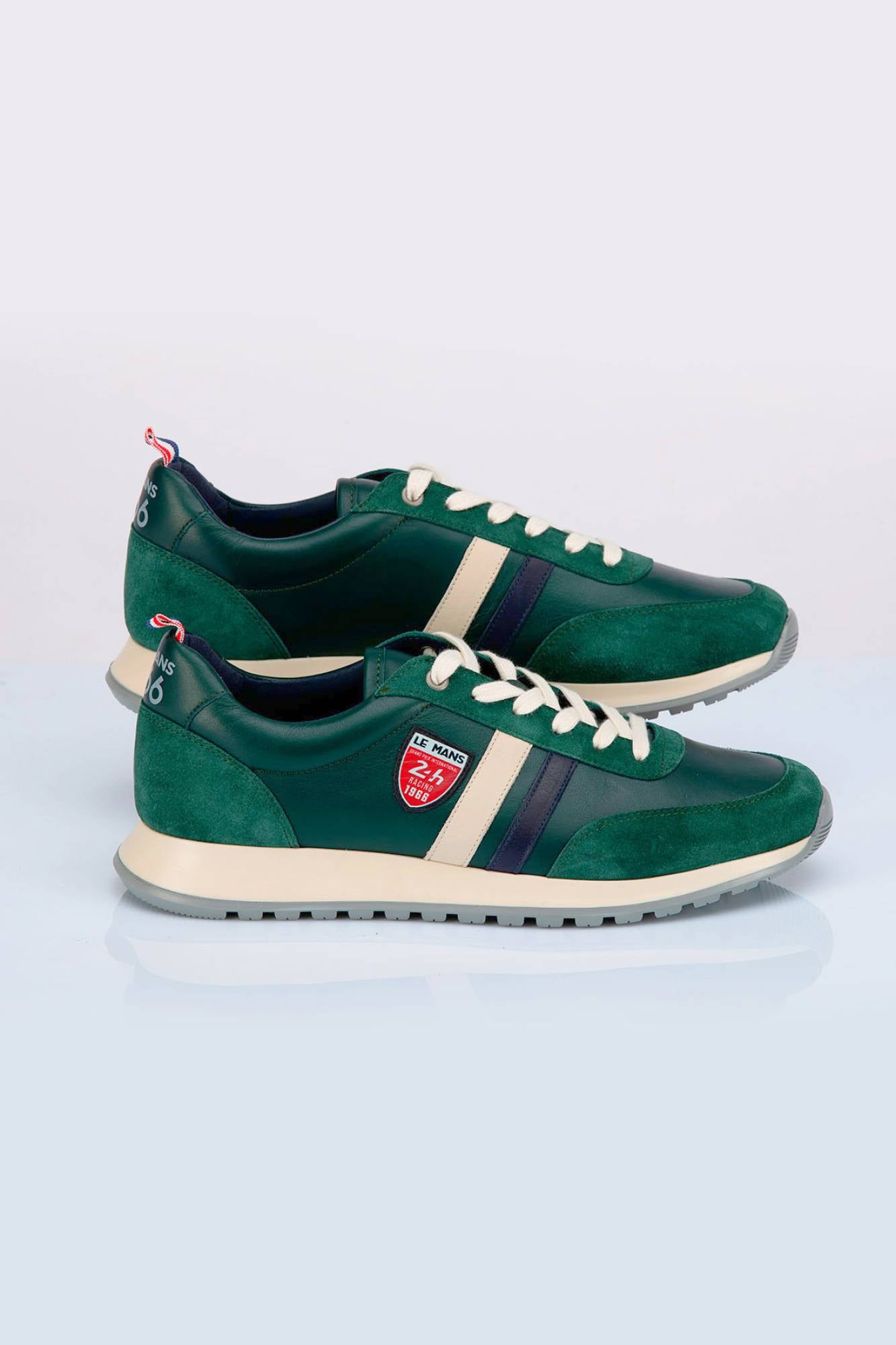 Baskets En Cuir Homme 24h Le Mans STARTING VERT — vue 1
