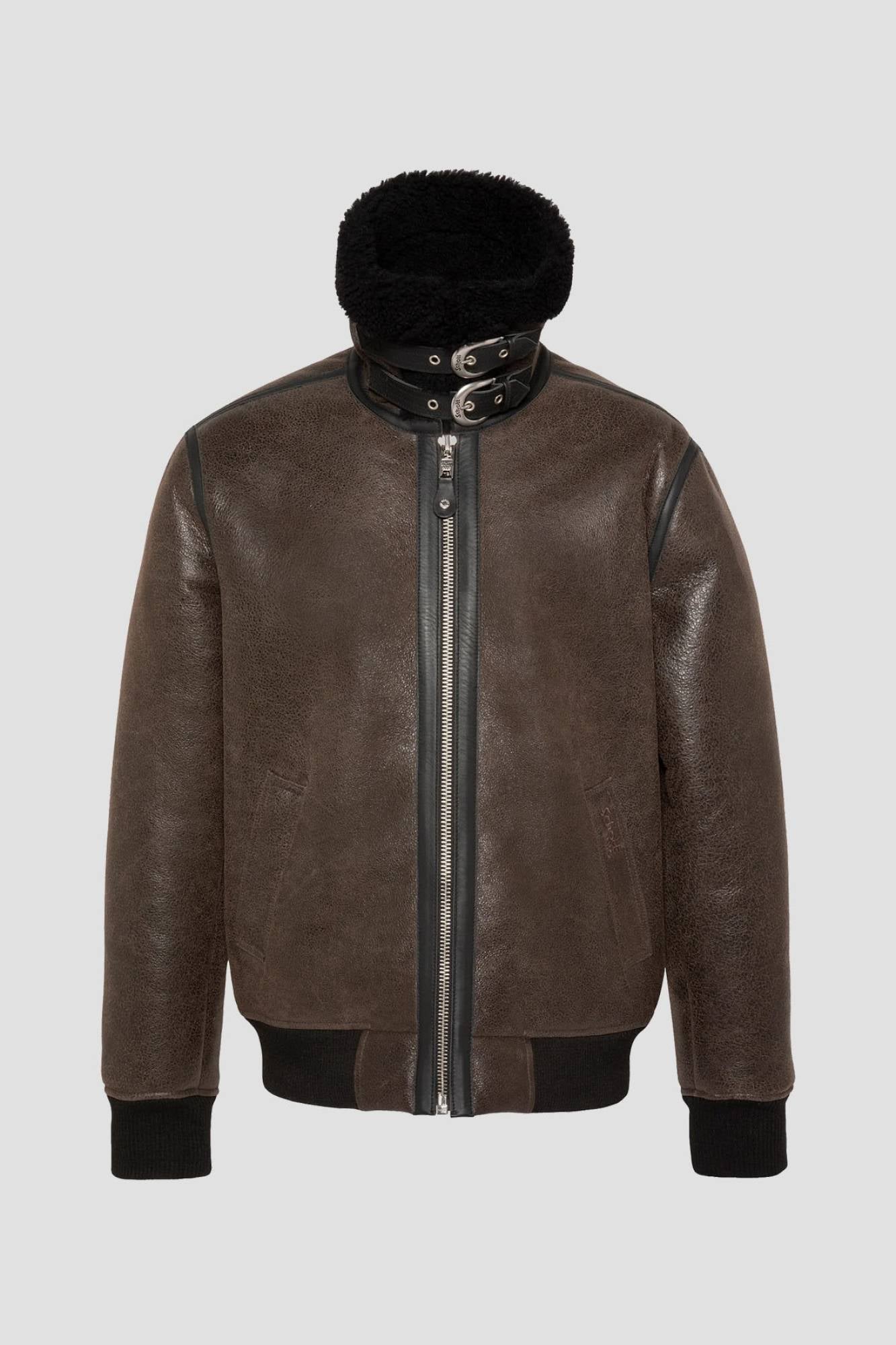 Herren Jacke Schott LC1259RIB BLACK-BROWN — Ansicht 5