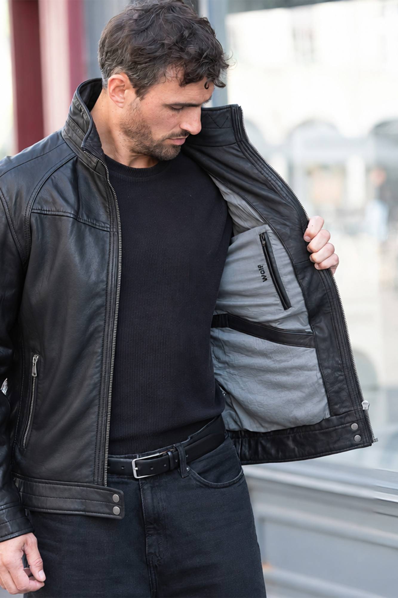 Chaqueta Hombre Cityzen WOLF SHEEP BLACK — vista 7