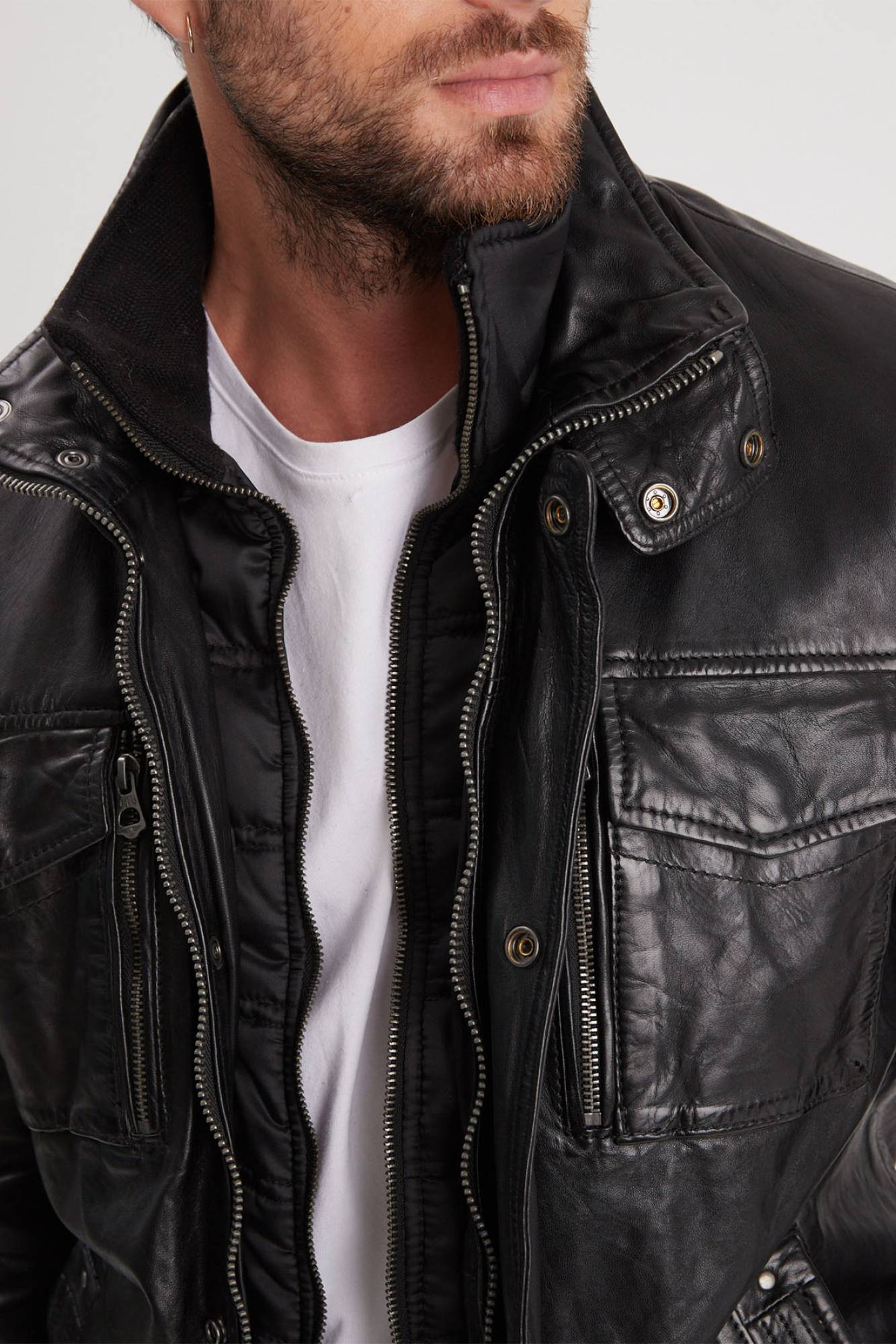 Blouson Homme Daytona ANDERSON IC SHEEP TIGER BLACK — vue 2
