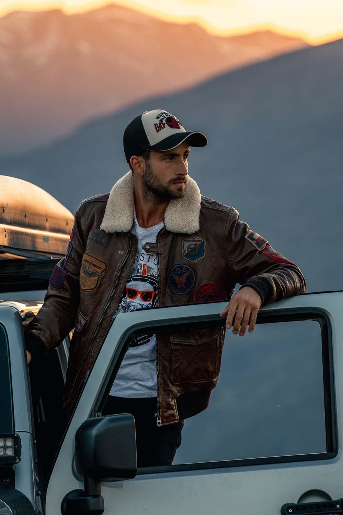Giacche Uomo Daytona MYTHIC + FUR SHEEP PETROL BISON — vista 3
