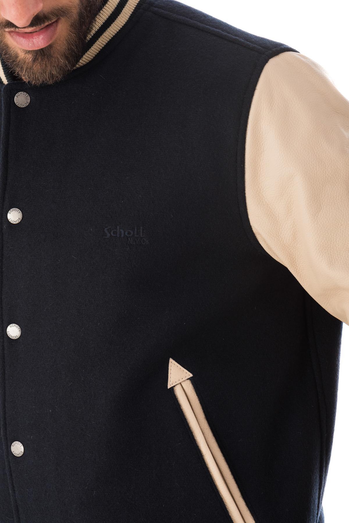 Giacche Uomo Schott LC8705 MARINE/BEIGE — vista 3