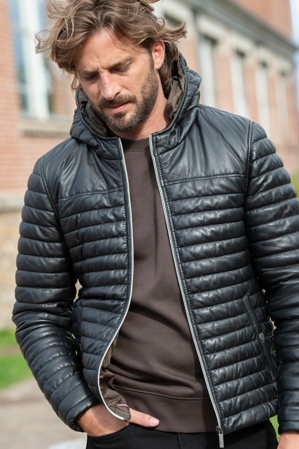 Chaqueta hombre oakwood AURELIEN 3 NOIR 501 City piel.es