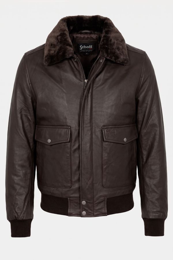 Blouson Homme Schott LCTOPGUN BROWN