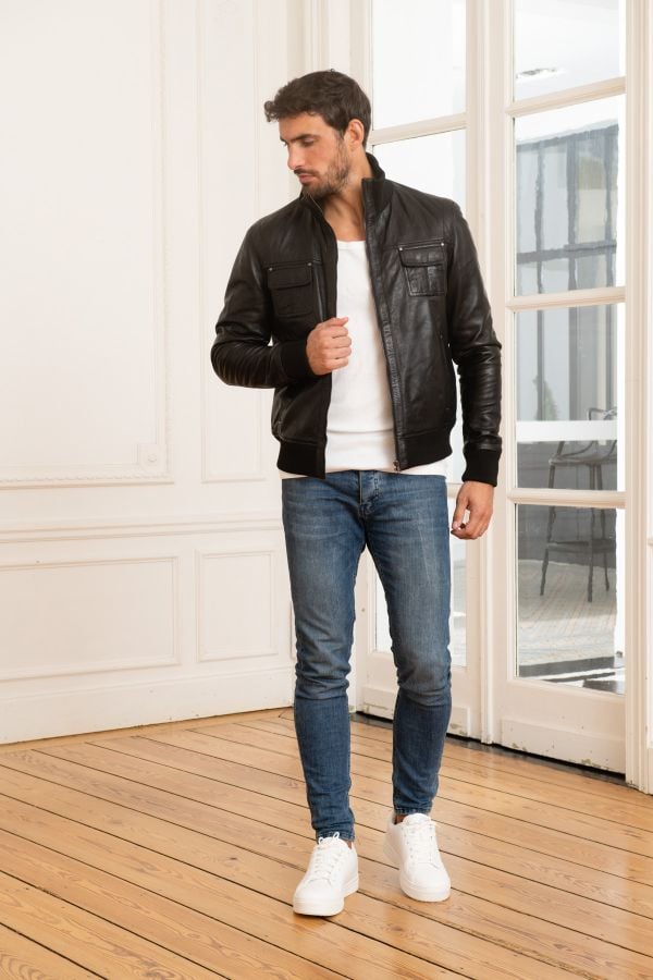 Blouson Homme Serge Pariente DANY BOMBER BLACK