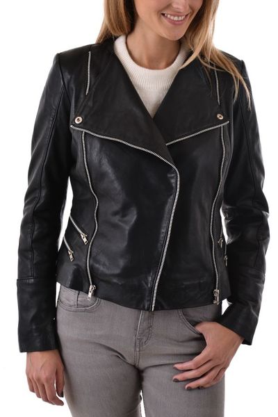 Blouson Arturo en cuir d'agneau noir 