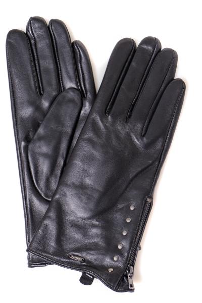 Gants en cuir noir pour femme