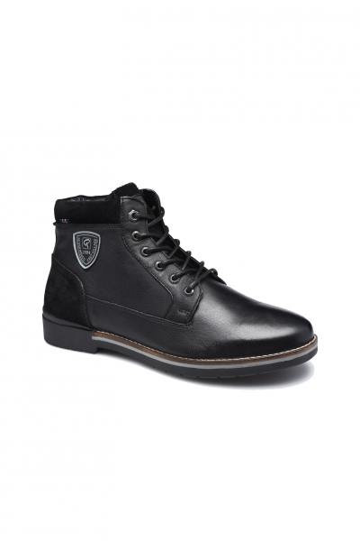 Boots noires bi-matière homme