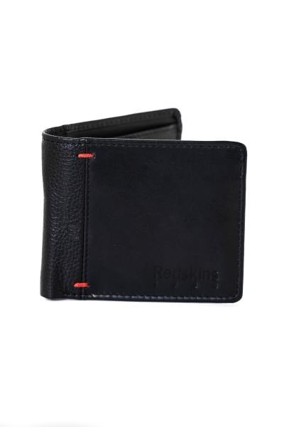 Brieftasche aus echtem Leder in Schwarz