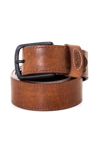 Cinturón vintage de cuero coñac para hombre