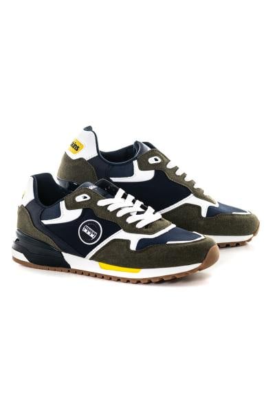 Sneakers in tessuto bianco navy