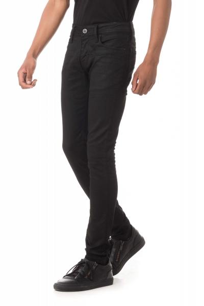 Jean noir enduit coupe skinny homme