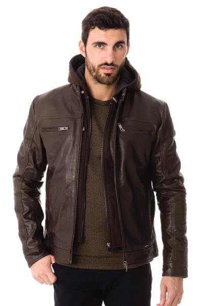 Blouson Cityzen en cuir de buffle marron