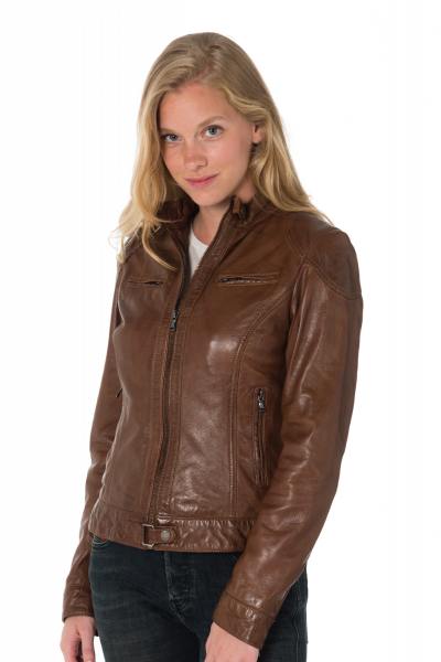 Blouson en cuir de mouton cognac