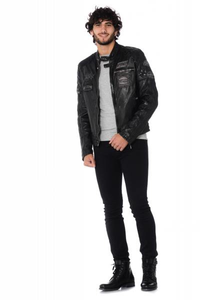 Blouson Cuir Redskins Noir Pour Homme - Taille XL, Style Moto Vintage - Occasion Très Bon état