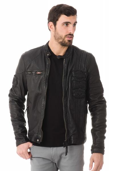 Blouson motard full black redskins tyler