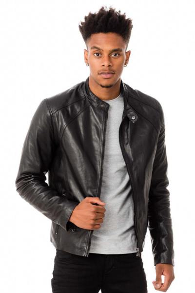 Veste noir homme col rond