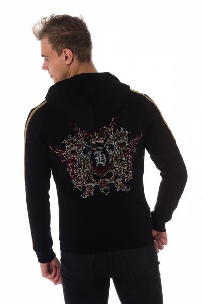 Sweat zippé homme Horspsit avec strass et galon doré