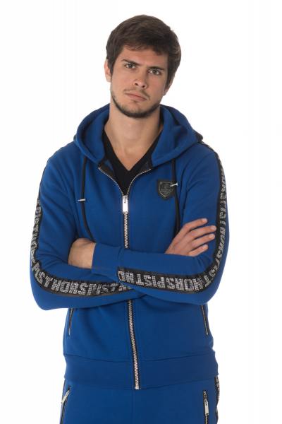 Sweat homme bleu royal avec strass Horspist