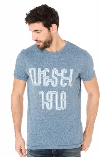 blaumeliertes Herren-T-Shirt Diesel