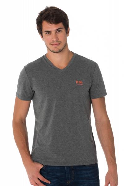 Tee-shirt col V et manches courtes anthracite