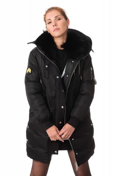 Parka femme noir avec fourrure raccoon