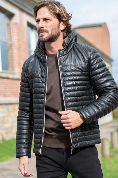 Chaqueta fina y cálida para hombre en negro  