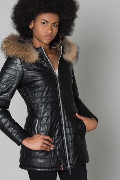 Mode Manteaux Manteaux en cuir In extenso Manteau en cuir noir style d\u00e9contract\u00e9 