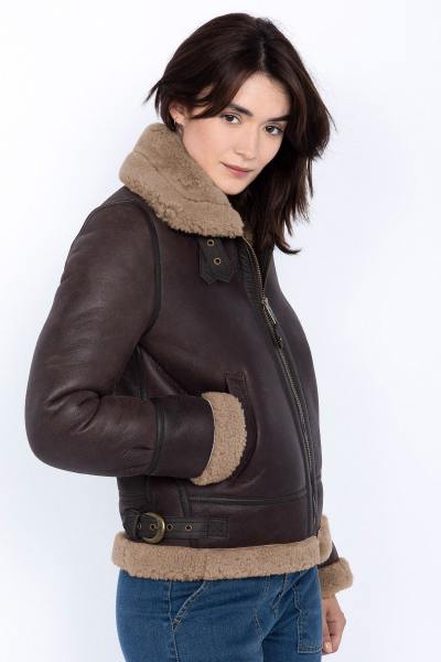 Bomber da donna in shearling Cordovan