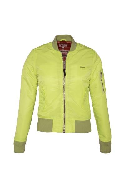 Bomber en nylon femme couleur jaune fluo