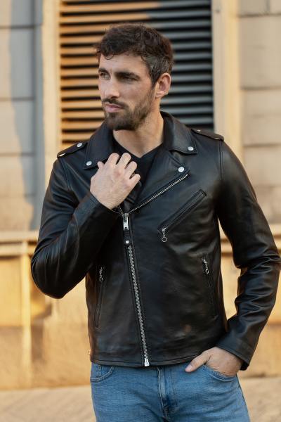 Perfecto en piel para hombre SCHOTT negro 