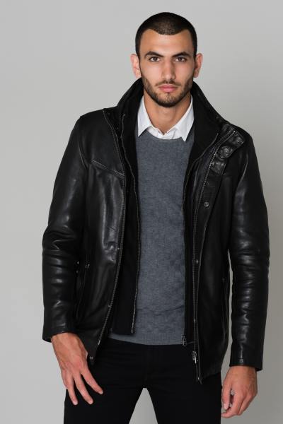 Veste noire cuir de vachette