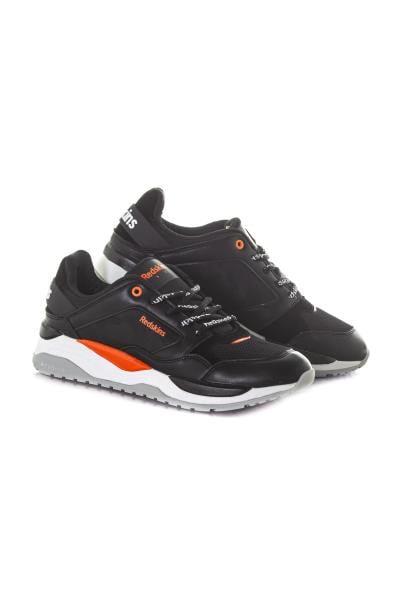 Herren-Sneakers schwarz schwarz schwarz orange Textilgewebe