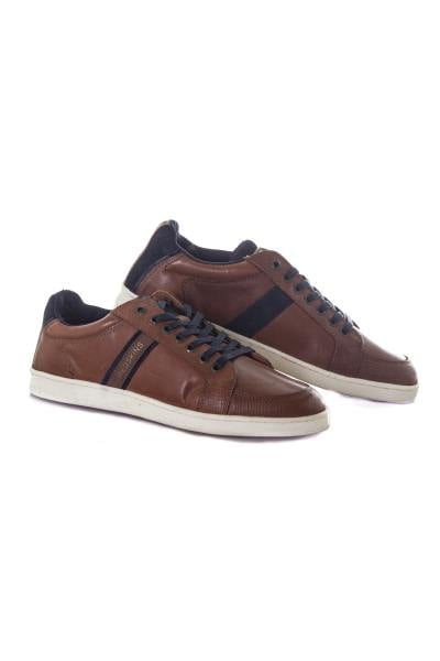 tennis cuir marron homme